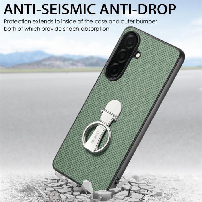 OEM - Mobilskal för Samsung Galaxy S26 Kortfack Kickstand Kolfiber - Grön