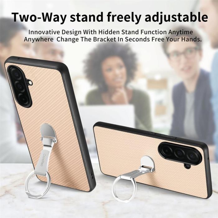 OEM - Mobilskal för Samsung Galaxy S26 Kortfack Kickstand Kolfiber - Khaki