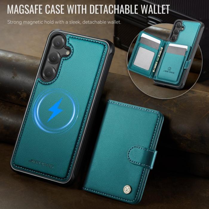 JEEHOOD - JEEHOOD Mobilskal för Samsung Galaxy S26 Magnetiskt Äkta läder RFID - Grön