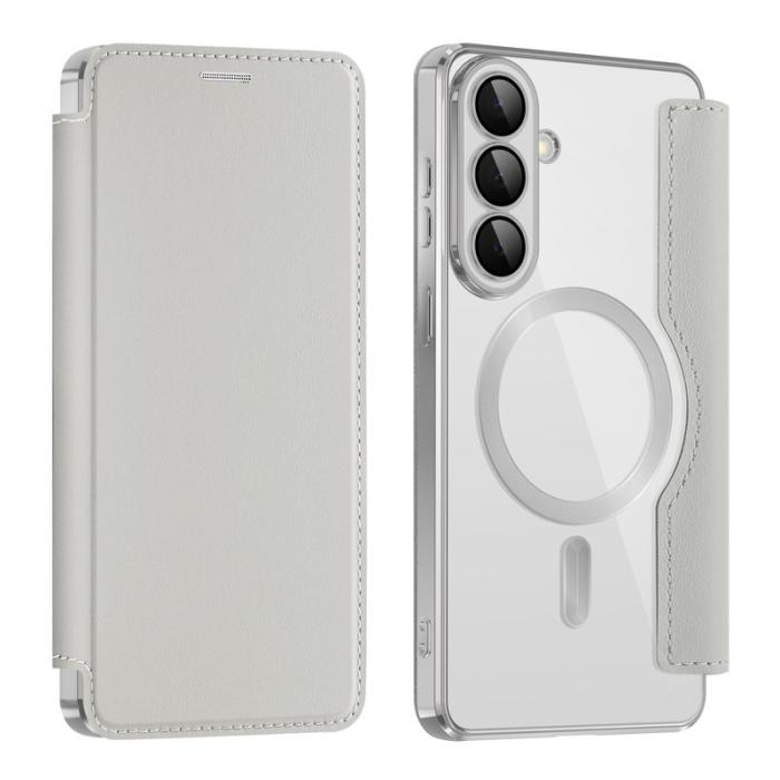 OEM - Mobilskal för Samsung Galaxy S26 Magnetiskt Äkta läder RFID - Titangrå