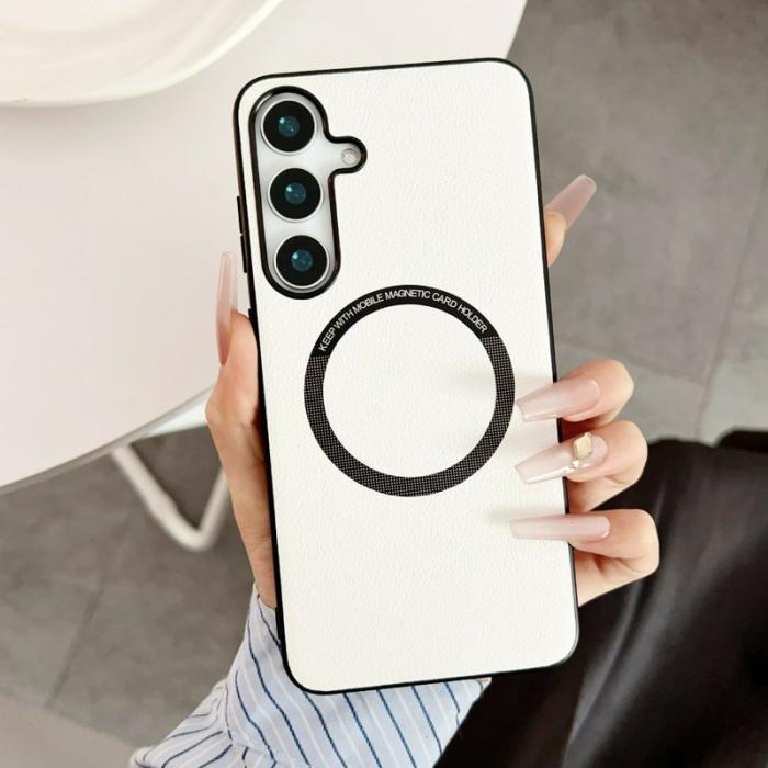 OEM - Mobilskal för Samsung Galaxy S26 Magnetiskt Anti-Drop PU + PC - Vit