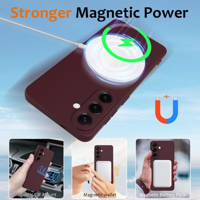 OEM - Mobilskal för Samsung Galaxy S26 Magnetiskt Anti-Drop Silikon - Vinröd