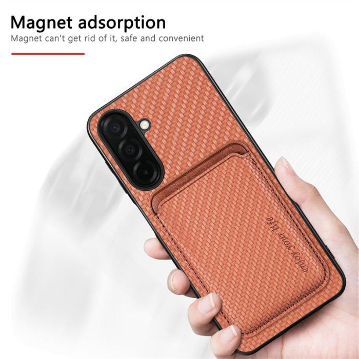 OEM - Mobilskal för Samsung Galaxy S26 Magnetiskt avtagbart kortfack - Brun