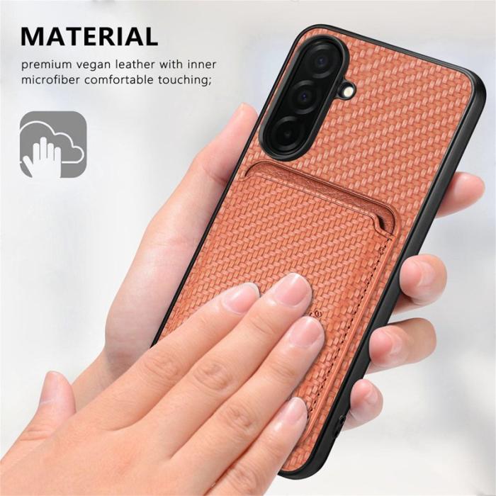 OEM - Mobilskal för Samsung Galaxy S26 Magnetiskt avtagbart kortfack - Brun