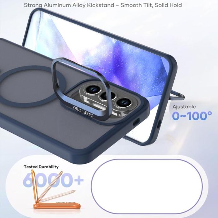 OEM - Mobilskal för Samsung Galaxy S26 Magnetiskt Fällbart Kickstand PC + TPU - Blå