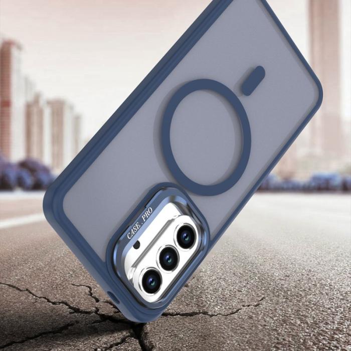 OEM - Mobilskal för Samsung Galaxy S26 Magnetiskt Fällbart Kickstand PC + TPU - Blå