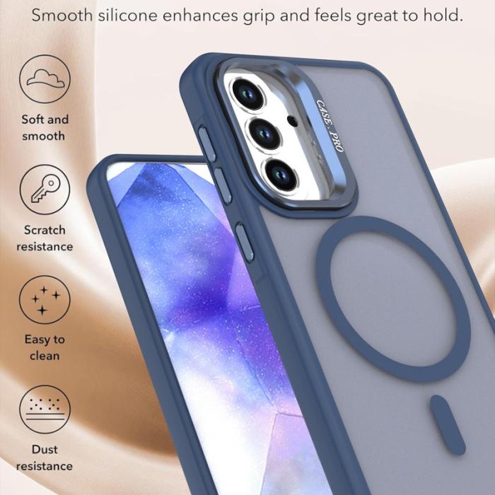 OEM - Mobilskal för Samsung Galaxy S26 Magnetiskt Fällbart Kickstand PC + TPU - Blå