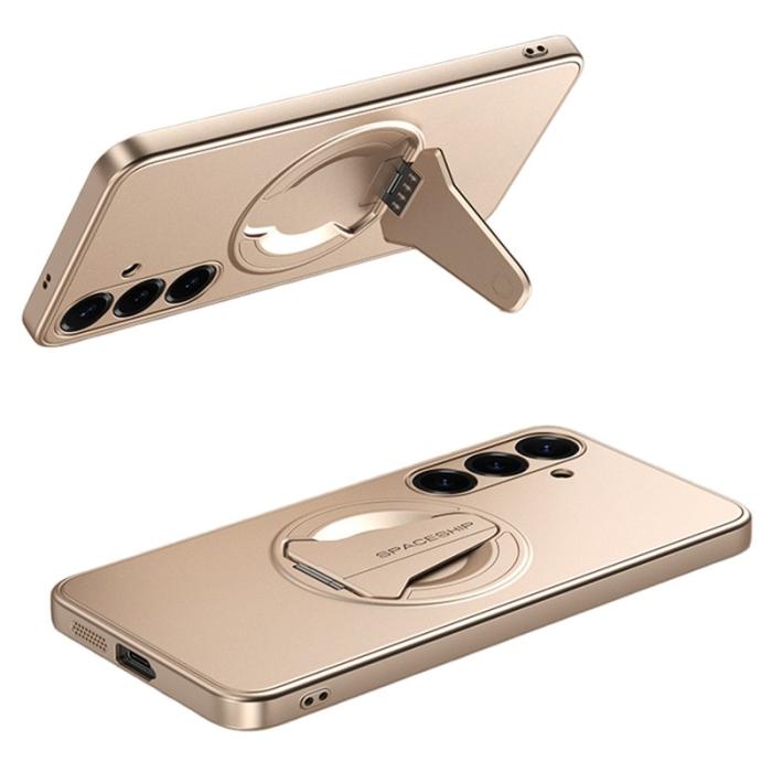 OEM - Mobilskal för Samsung Galaxy S26 Magnetiskt Fällbart Ställ PC + TPU - Öken Guld