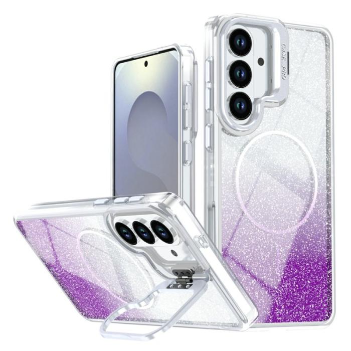 OEM - Mobilskal för Samsung Galaxy S26 Magnetiskt Glitter Shockproof TPU - Lila