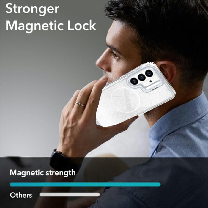 OEM - Mobilskal för Samsung Galaxy S26 Magnetiskt Glitter Shockproof TPU - Vit