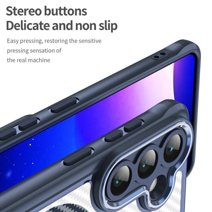 OEM - Mobilskal för Samsung Galaxy S26 Magnetiskt Hybrid Kolfiber - Blå