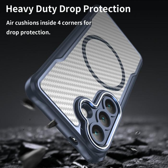 OEM - Mobilskal för Samsung Galaxy S26 Magnetiskt Hybrid Kolfiber - Blå