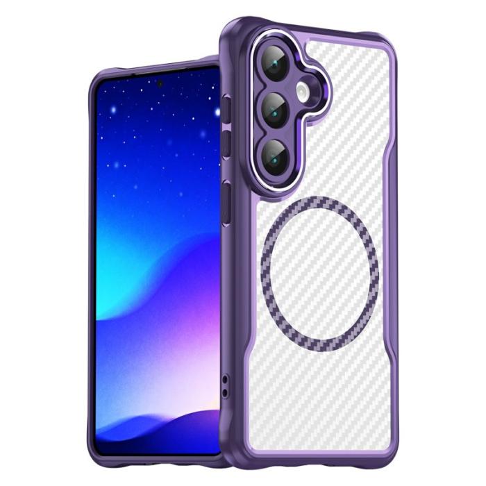 OEM - Mobilskal för Samsung Galaxy S26 Magnetiskt Hybrid Kolfiber - Lila