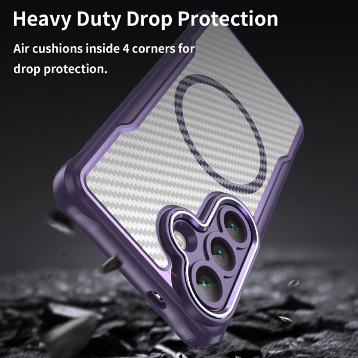 OEM - Mobilskal för Samsung Galaxy S26 Magnetiskt Hybrid Kolfiber - Lila