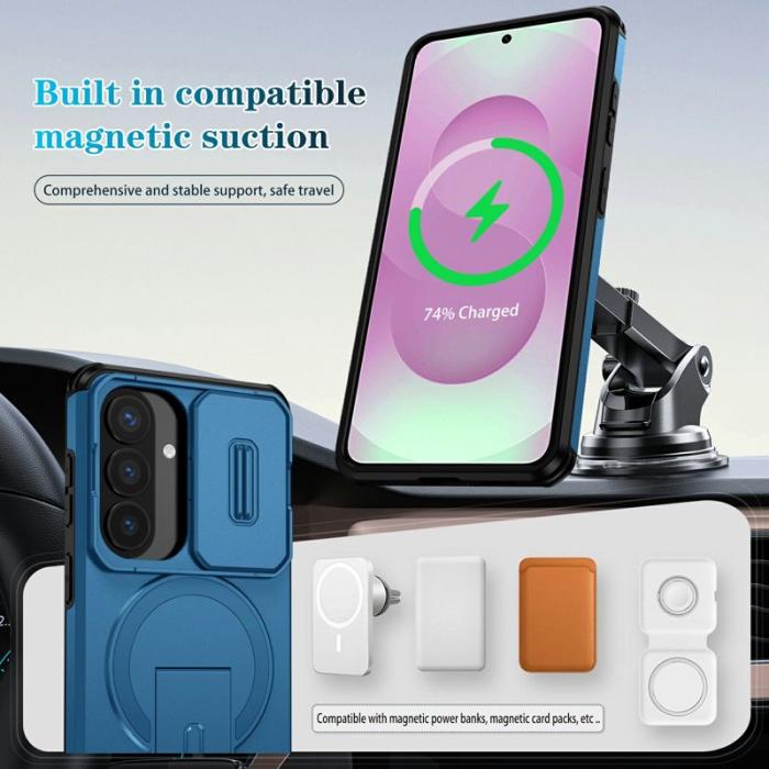 OEM - Mobilskal för Samsung Galaxy S26 Magnetiskt Kickstand PC + TPU - Blå