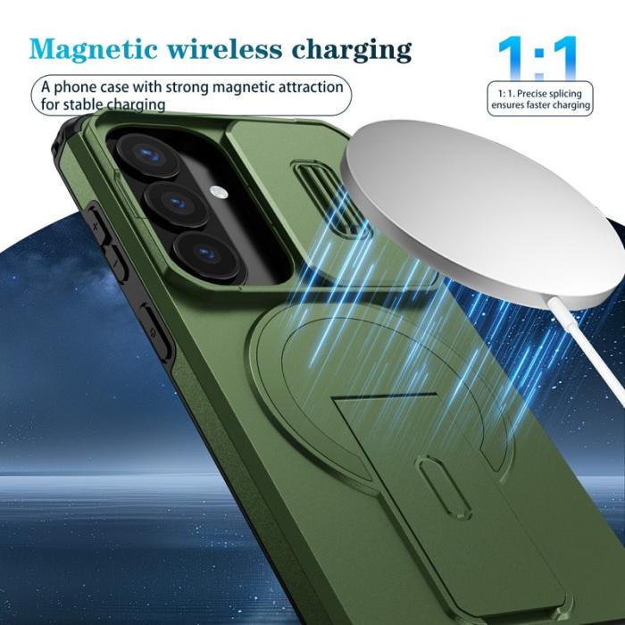 OEM - Mobilskal för Samsung Galaxy S26 Magnetiskt Kickstand PC + TPU - Grön