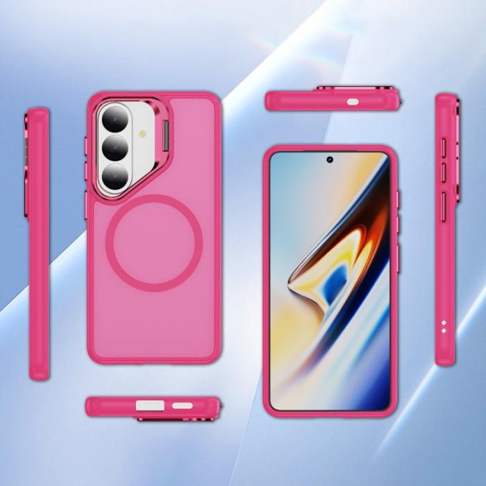 OEM - Mobilskal för Samsung Galaxy S26 Magnetiskt Kickstand PC + TPU - Rosa