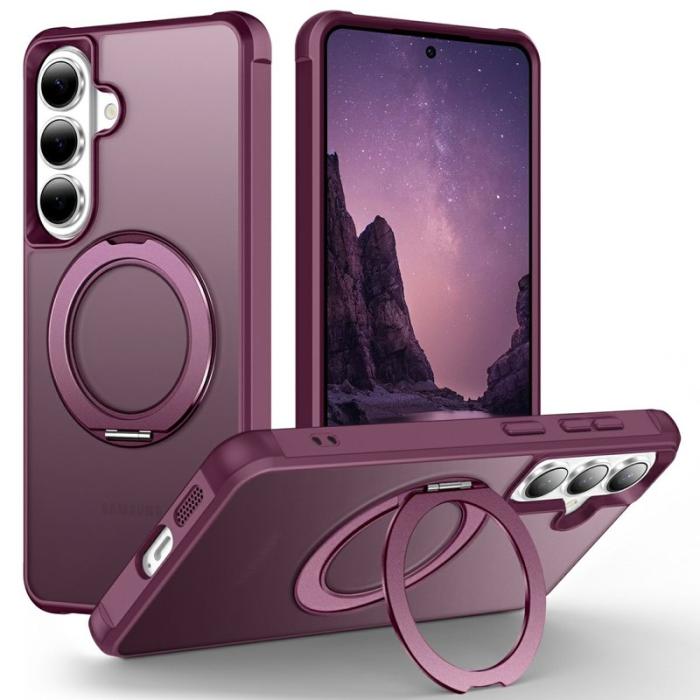 OEM - Mobilskal för Samsung Galaxy S26 Magnetiskt Kickstand TPU + PC - Vinröd