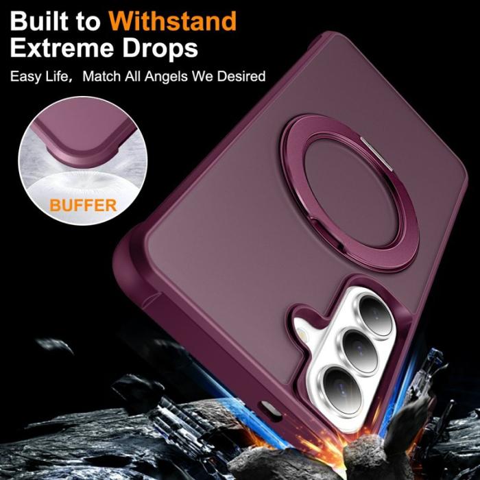 OEM - Mobilskal för Samsung Galaxy S26 Magnetiskt Kickstand TPU + PC - Vinröd