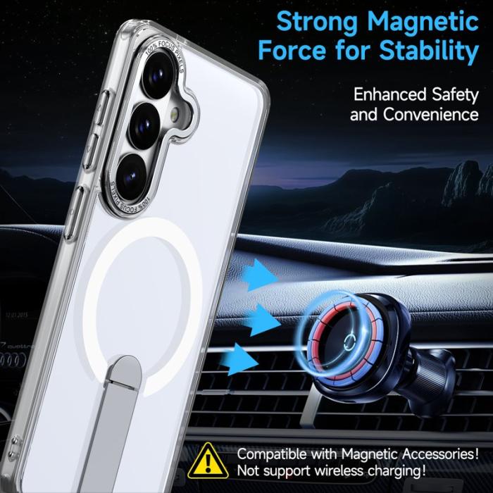 OEM - Mobilskal för Samsung Galaxy S26 Magnetiskt Kickstand TPU - Transparent