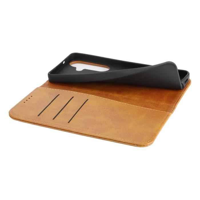 OEM - Mobilskal för Samsung Galaxy S26 Magnetiskt Konstläder - Ljusbrun