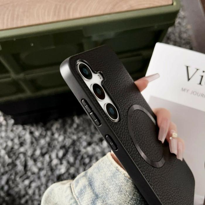 OEM - Mobilskal för Samsung Galaxy S26 Magnetiskt Konstläder + TPU - Grön