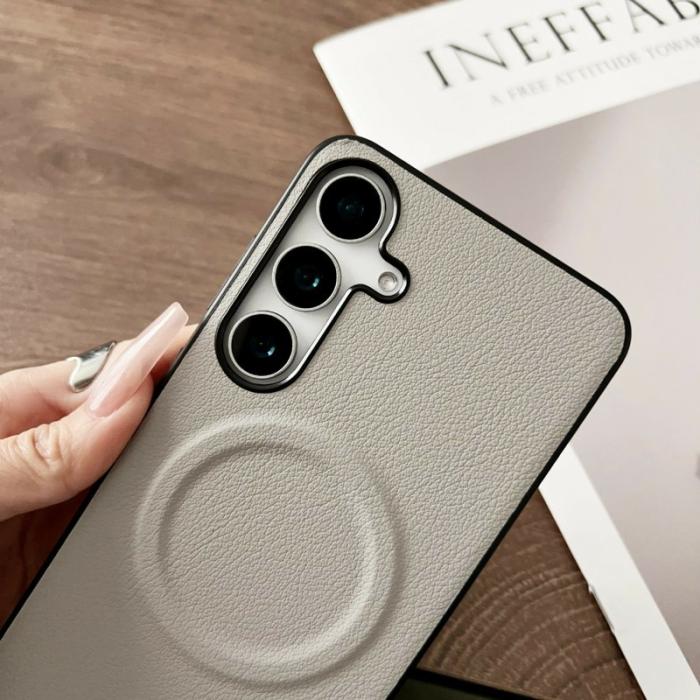 OEM - Mobilskal för Samsung Galaxy S26 Magnetiskt Konstläder + TPU - Svartgrön