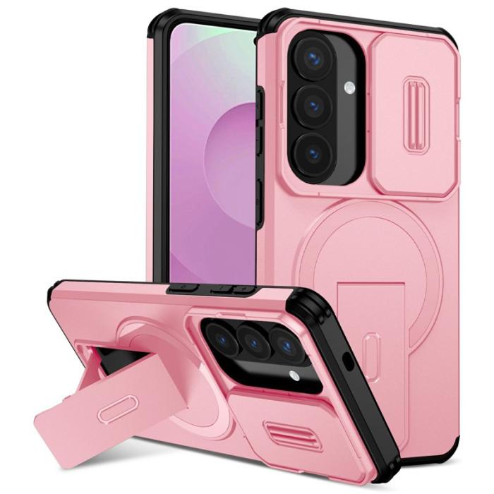 OEM - Mobilskal för Samsung Galaxy S26 Magnetiskt PC + TPU Kickstand - Rosa