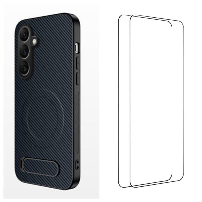 WANLONFENG - WANLONFENG Mobilskal för Samsung Galaxy S26 Magnetiskt Plast Kickstand - Safir