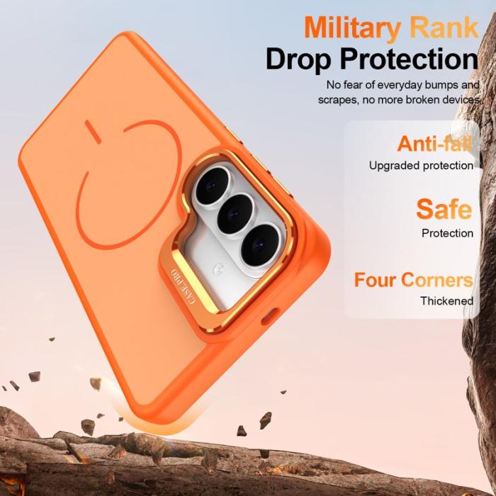 OEM - Mobilskal för Samsung Galaxy S26 Magnetiskt PC + TPU med Kickstand - Orange