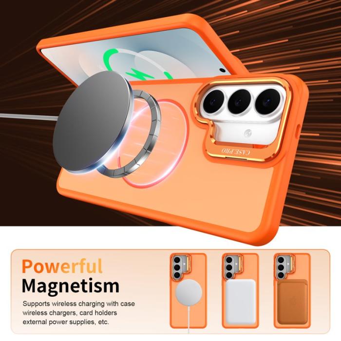 OEM - Mobilskal för Samsung Galaxy S26 Magnetiskt PC + TPU med Kickstand - Orange