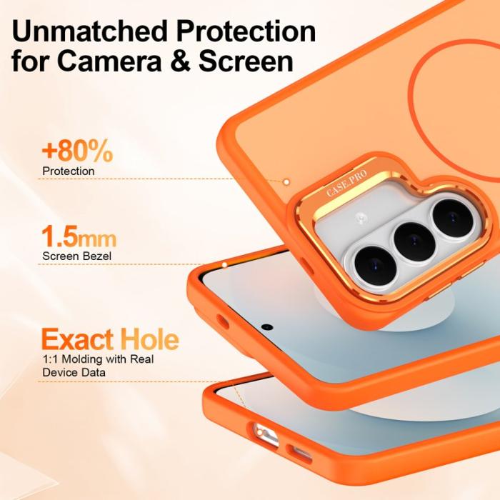 OEM - Mobilskal för Samsung Galaxy S26 Magnetiskt PC + TPU med Kickstand - Orange