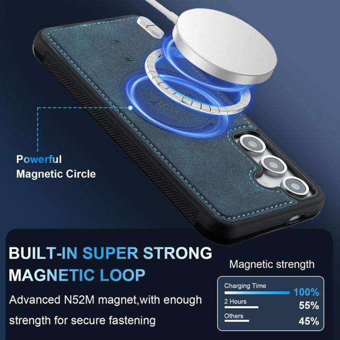 LC.imeeke - LC.IMEEKE Mobilskal för Samsung Galaxy S26 Magnetiskt PU läder PC + TPU - Blå