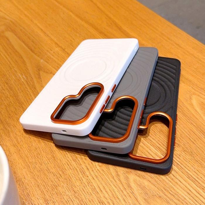 OEM - Mobilskal för Samsung Galaxy S26 Magnetiskt PU-läder PC + TPU - Grå