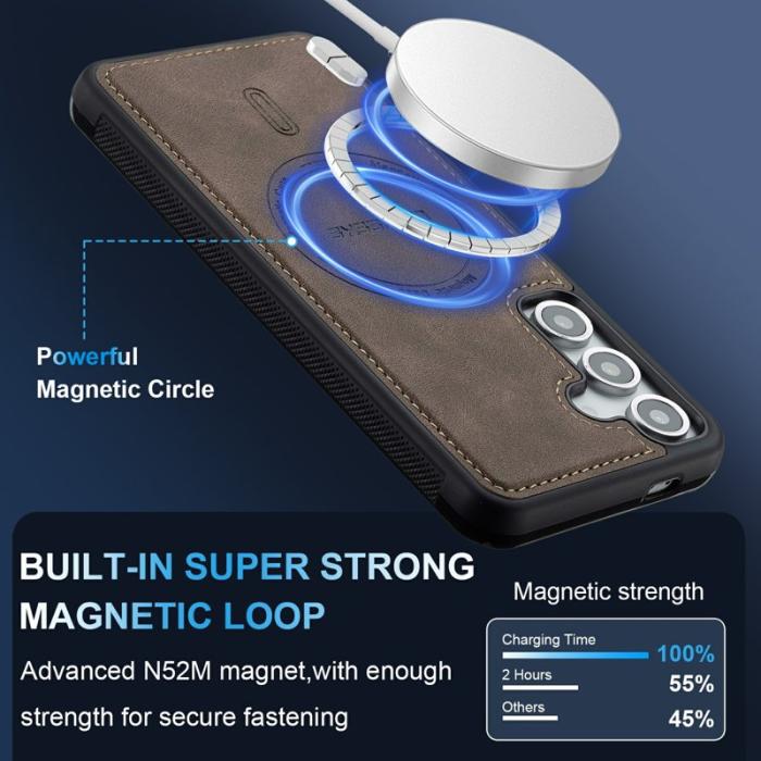 LC.imeeke - LC.IMEEKE Mobilskal för Samsung Galaxy S26 Magnetiskt PU läder PC + TPU - Kaffe