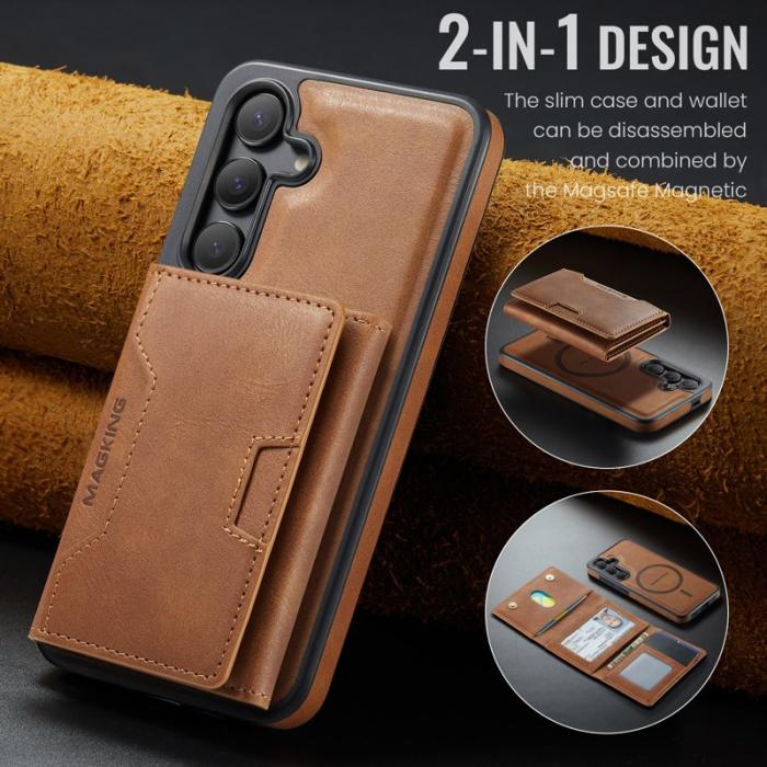 MAGKING - MAGKING Mobilskal för Samsung Galaxy S26 Magnetiskt PU + TPU - Brun