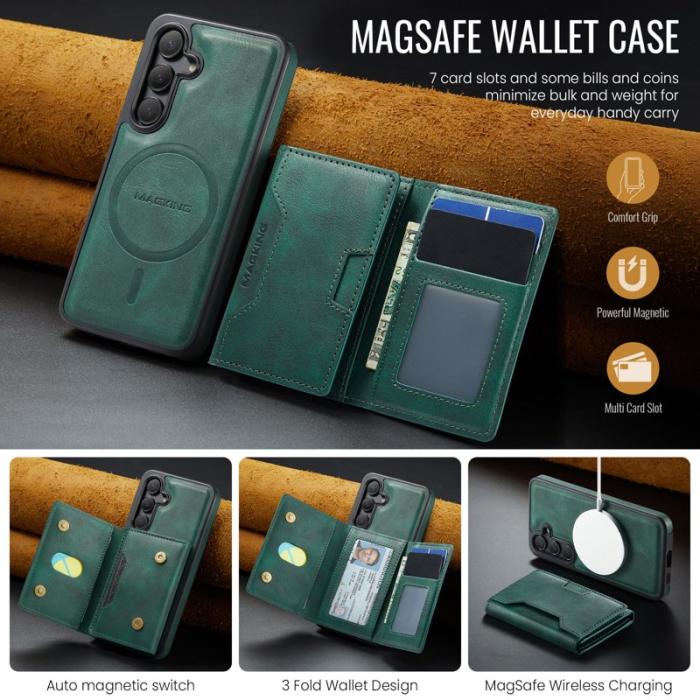 MAGKING - MAGKING Mobilskal för Samsung Galaxy S26 Magnetiskt PU + TPU - Grön