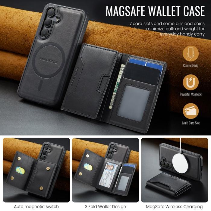 MAGKING - MAGKING Mobilskal för Samsung Galaxy S26 Magnetiskt PU + TPU - Svart