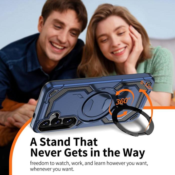 OEM - Mobilskal för Samsung Galaxy S26 Magnetiskt Ring Kickstand PC + TPU - Blå