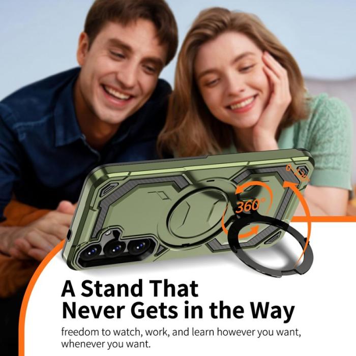 OEM - Mobilskal för Samsung Galaxy S26 Magnetiskt Ring Kickstand PC + TPU - Grön