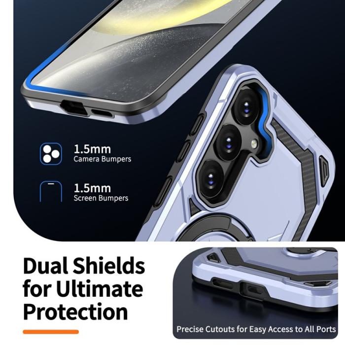 OEM - Mobilskal för Samsung Galaxy S26 Magnetiskt Ring Kickstand PC + TPU - Ljusblå