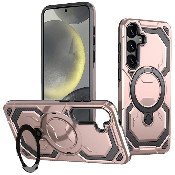 OEM - Mobilskal för Samsung Galaxy S26 Magnetiskt Ring Kickstand PC + TPU - Roséguld