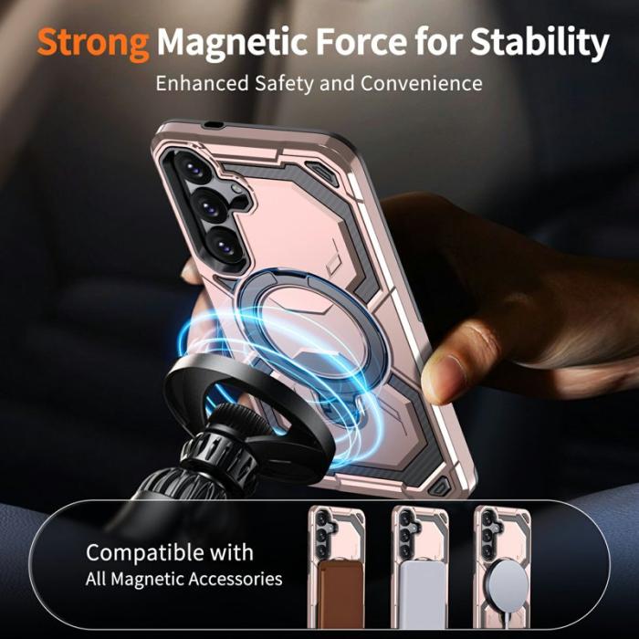 OEM - Mobilskal för Samsung Galaxy S26 Magnetiskt Ring Kickstand PC + TPU - Roséguld