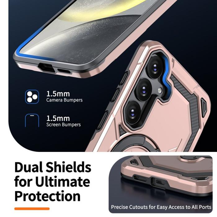 OEM - Mobilskal för Samsung Galaxy S26 Magnetiskt Ring Kickstand PC + TPU - Roséguld