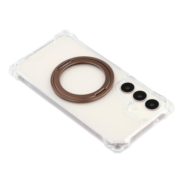 OEM - Mobilskal för Samsung Galaxy S26 Magnetiskt Ring Kickstand TPU + PC - Brun
