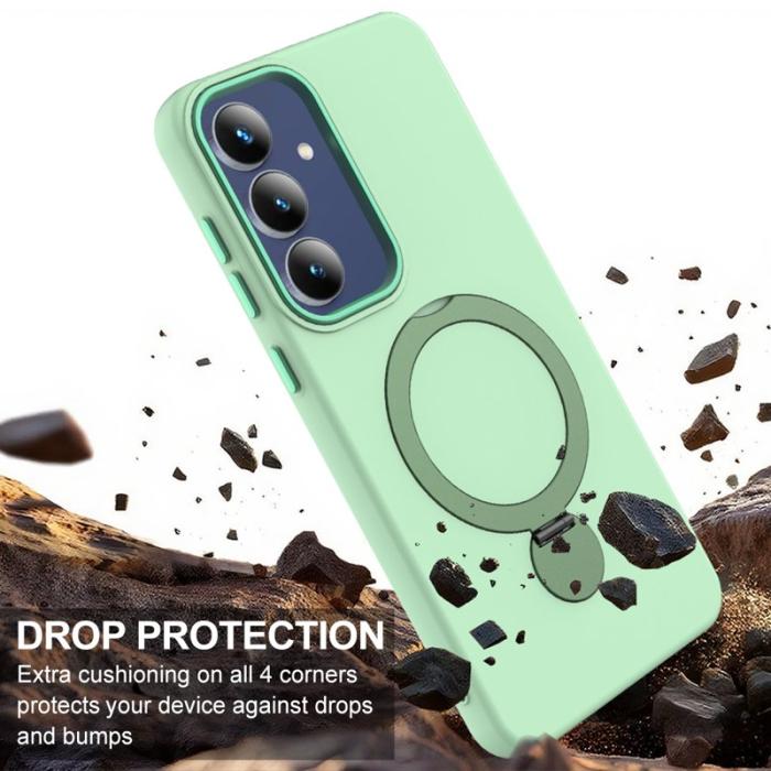 OEM - Mobilskal för Samsung Galaxy S26 Magnetiskt Ring Kickstand TPU + PC - Grön