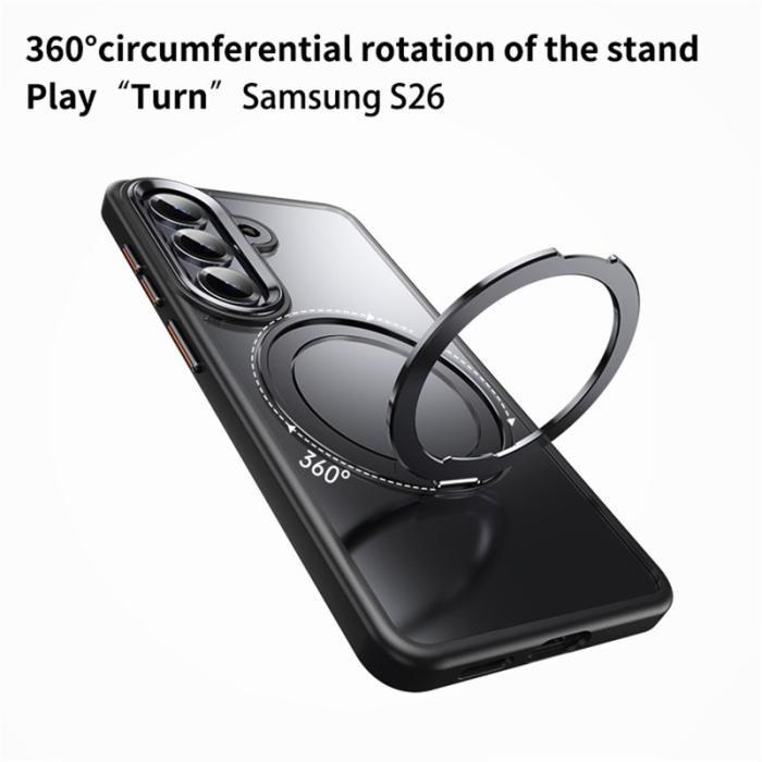 OEM - Mobilskal för Samsung Galaxy S26 Magnetiskt TPU + Akryl Kickstand - Silver