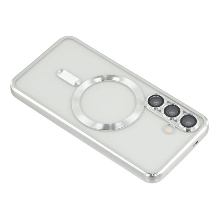 OEM - Mobilskal för Samsung Galaxy S26 Magnetiskt TPU + Glaslins Skydd - Silver