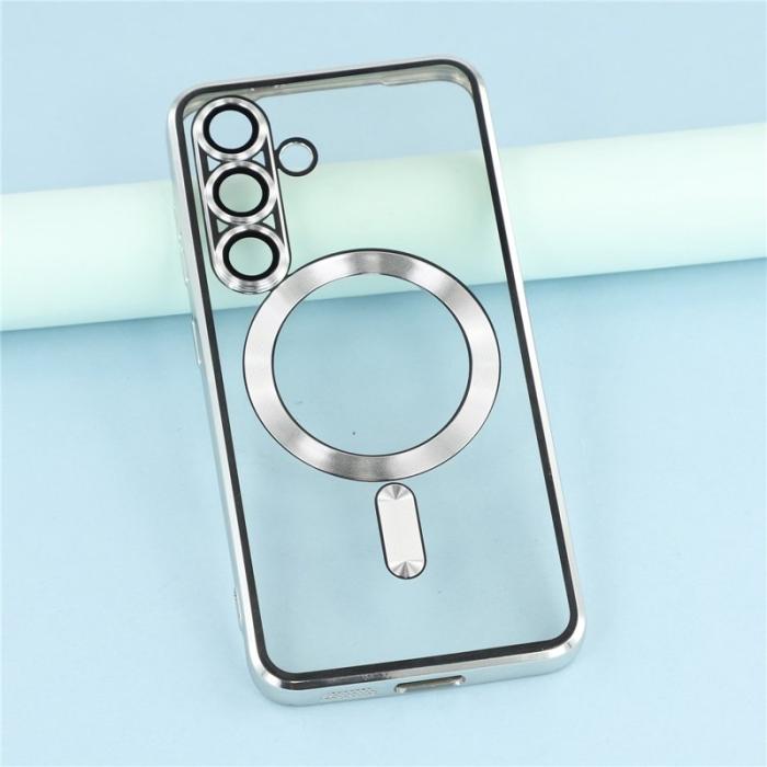 OEM - Mobilskal för Samsung Galaxy S26 Magnetiskt TPU + Glaslins Skydd - Silver