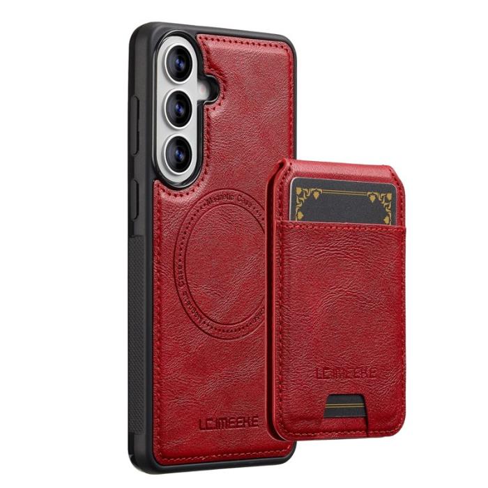 LC.imeeke - LC.IMEEKE Mobilskal för Samsung Galaxy S26 Magnetiskt TPU med kortfack - Röd